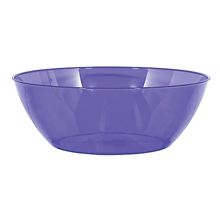 Amscan 10-Quart Plastic Bowls, 5" x 14-1/2", New Purple, Set Of 3 Bowls