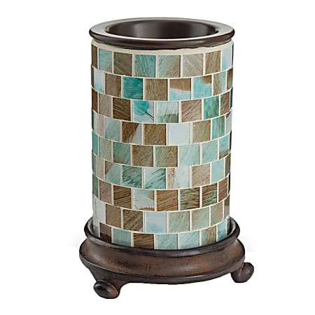 Candle Warmers Etc Glass Illumination Fragrance Warmer, 5-13/16" x 8-13/16", Sea Glass Mosaic