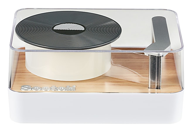 Scotch® Record Player Desktop Tape Dispenser, White