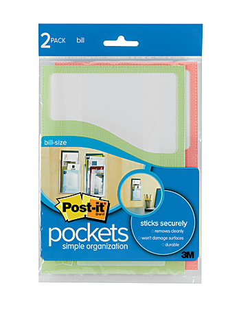 Post-it® Pockets, 5 1/2" x 8", Assorted Colors, Pack Of 2