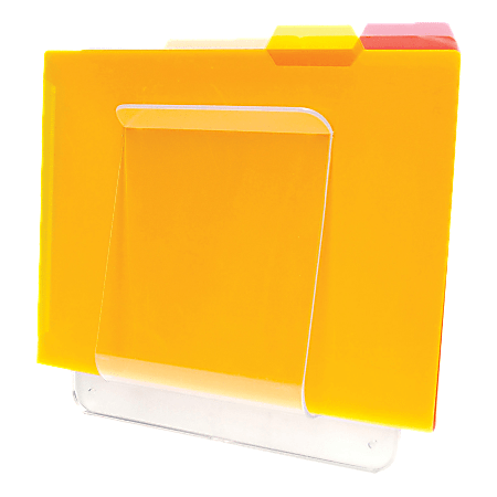 Deflecto Wall Mount File And Chart Holder, 1 Compartment, 10" x 2" x 10 1/2", Clear