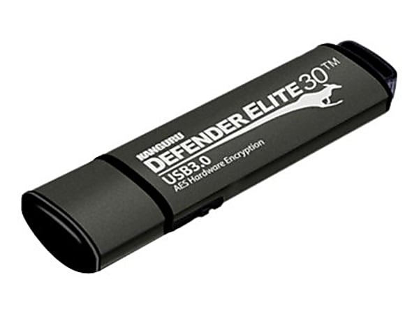 Kanguru Defender Elite30 Hardware Encrypted Secure SuperSpeed USB 3.0 Flash Drive, 64GB