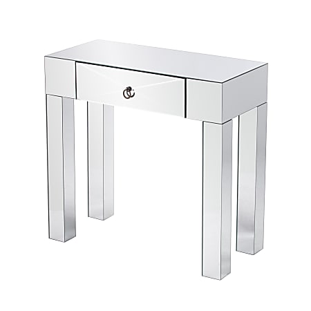 SEI Cresheim Mirrored Console Table, 30-1/2"H x 31-1/4"W x 15"D, Silver