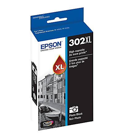 Epson 302XL Claria Premium High Yield Photo Black Ink Cartridge T302XL120 S  - Office Depot