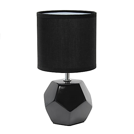 Simple Designs Round Prism Mini Table Lamp, 10-7/16"H, Black