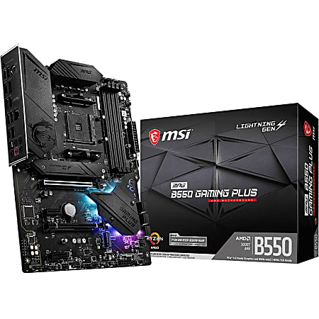 MSI MPG B550 GAMING PLUS Desktop Motherboard - AMD B550 Chipset - Socket AM4 - ATX - 128 GB DDR4 SDRAM Maximum RAM - B550GPLUS