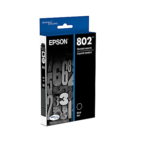 Epson® 802 DuraBrite® Ultra Black Ink Cartridge, T802120-S