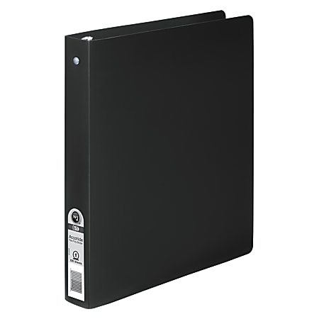 Wilson Jones® Flexible Accohide® Poly 3-Ring Binder, 1" Round Rings, Black
