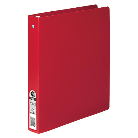 Wilson Jones® Flexible Accohide® Poly 3-Ring Binder, 1" Round Rings, Executive Red
