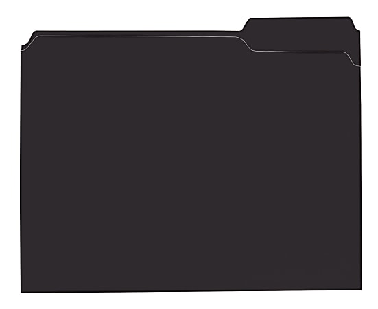 Office Depot® Color File Folders, Letter Size (8-1/2" x 11"), 3/4" Expansion, Black, Box Of 100