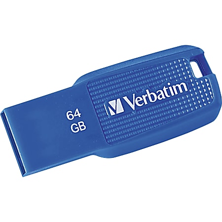 Verbatim 128GB Ergo USB 3.0 Flash Drive - Blue - The Verbatim Ergo USB drive features an ergonomic design for in-hand comfort and COB design for enhanced reliability.