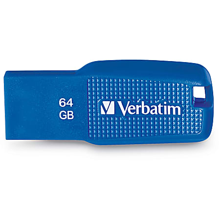Verbatim 128GB Ergo USB 3.0 Flash Drive - Blue - The Verbatim Ergo USB drive features an ergonomic design for in-hand comfort and COB design for enhanced reliability.