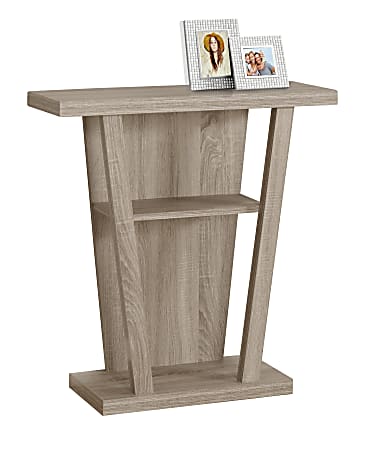 Monarch Specialties Hall Accent Table, Trapezoid, Dark Taupe