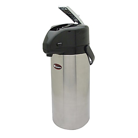 MegaChef 3 L Stainless-Steel Airpot Hot Water Dispenser for Coffee and Tea, Silver/Black