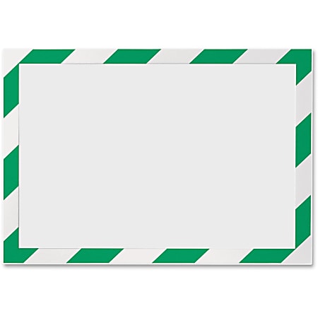 DURABLE® DURAFRAME® SECURITY Self-Adhesive Magnetic Letter Sign Holder - Holds Letter-Size 8-1/2" x 11" , Green/White, 2 Pack