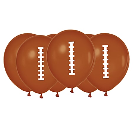 Amscan Latex Football Balloons, 12" x 12", 6