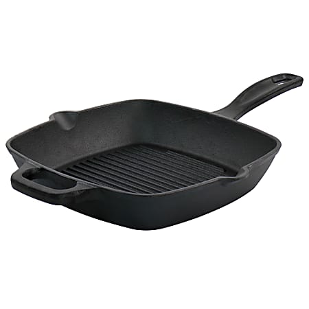 Nutrichef Cast Iron Square Skillet Grill Pan