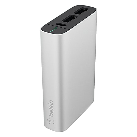 Belkin® MIXIT™ Metallic Power Pack 6600 USB Charger, Silver, F8M989BTSLV
