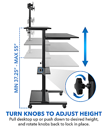  Peak マルチスタンド ST-1 本体 2セット Mount It MI 7972 Mobile Standing Desk Workstation With Dual
