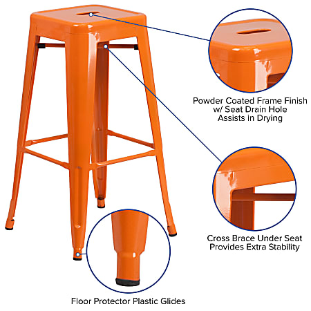 Orange plastic bar stools on sale
