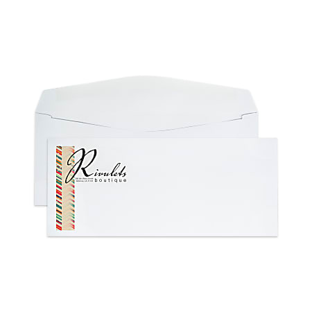 Custom #9, Full-Color, Standard Business Envelopes, 3-7/8" x 8-7/8", White Wove, Box of 500