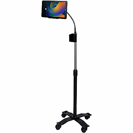 CTA Digital Compact Security Gooseneck Floor Stand for iPad (Gen. 5-6), iPad Pro 9.7, and iPad Air (Gen. 1-2) - Up to 9.7" Screen Support - 58" Height x 17.5" Width x 17.5" Depth - Floor - Metal