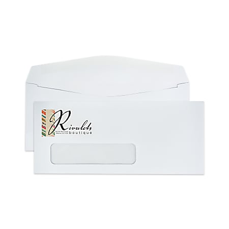 Custom #9, Full-Color, Single Window Business Envelopes, 3-7/8" x 8-7/8", White Wove, Box of 500