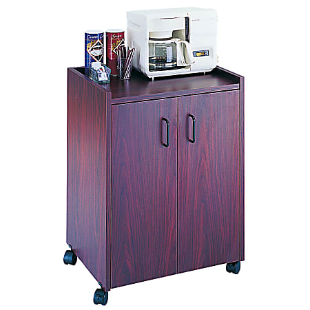 Safco® Mobile Refreshment Center, 31"H x 23"W x 18"D, Mahogany
