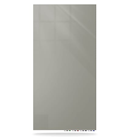 Ghent Aria Low-Profile Magnetic Glass Whiteboard, 72" x 36", Gray