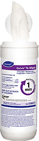 Diversey Oxivir TB Disinfectant Wipes, 8" x 7",