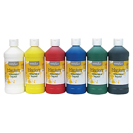 Handy Art Masters Tempera Paint - 16 oz - 6 / Set - Assorted