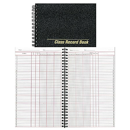 Rediform Class Record Book - 60 Sheet(s) - Wire Bound - 5 3/4" x 9 1/2" Sheet Size - White Sheet(s) - Brown Cover - 1 Each