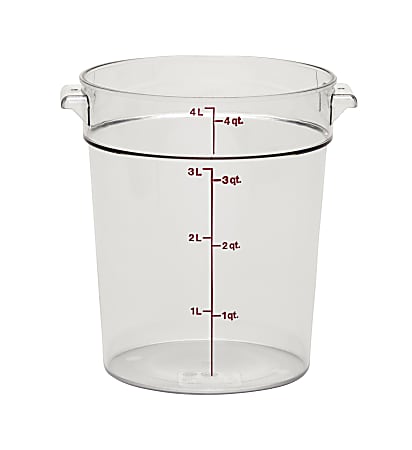 Cambro Camwear 4-Quart Round Storage Containers, Clear, Set Of 12 Containers