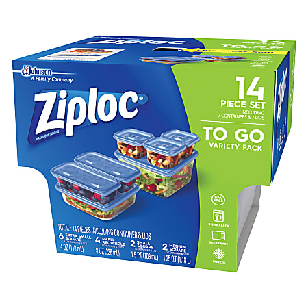 Ziploc 7 Piece Plastic Food Storage Container Set Clear - Office Depot