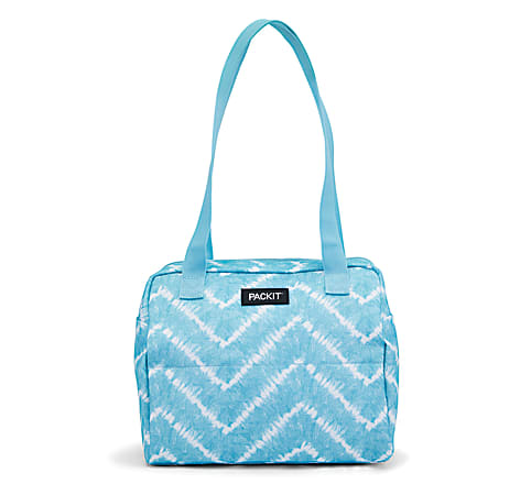 PackIt Freezable Hampton Lunch Bag Aqua Tie Dye Office Depot