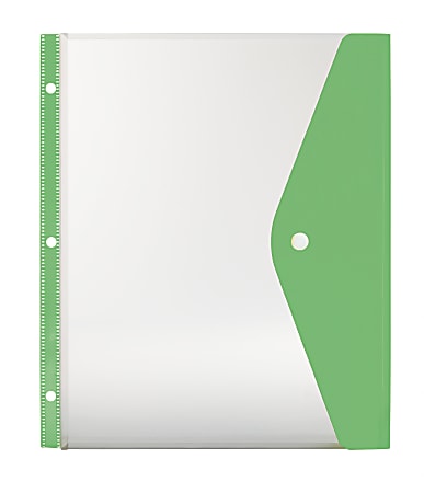 Office Depot® Brand Side-Load Binder Pocket, Letter Size, Green
