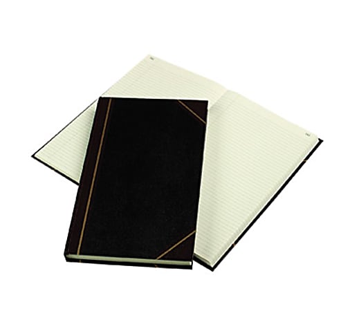 Rediform Texhide Cover Record Books with Margin - 300 Sheet(s) - Thread Sewn - 8.75"x14.25" Sheet Size - 57131