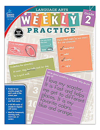 Carson Dellosa Language Arts Weekly Practice Workbook Grade 2 - Office ...