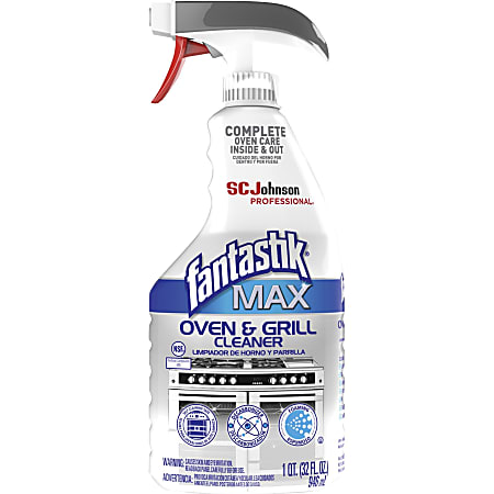 fantastik® Max Oven & Grill Cleaner - 32 fl oz (1 quart) - Heavy Duty, Non-corrosive - White - 8 / Carton