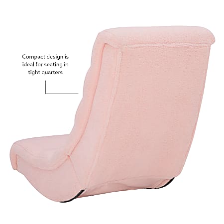 Linon Chatham Sherpa Rocking Game Chair Pink Office Depot