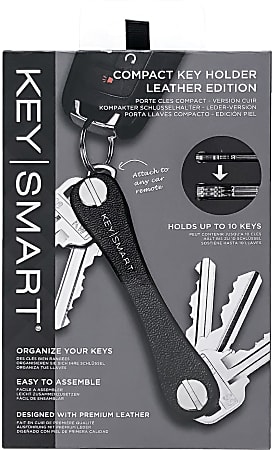 KeySmart Compact Leather Key Holders, Assorted Colors, Pack Of 2 Holders