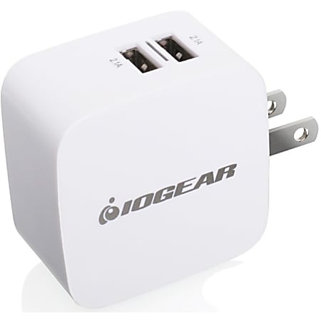 IOGear® GearPower Dual USB Wall Charger, White, GPAW2U4
