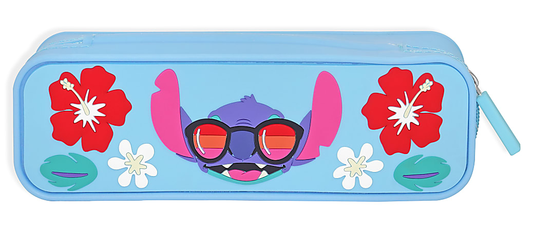 Disney Silicone Pencil Case, 2-1/2"H x 8"W x 2"D, Lilo & Stitch