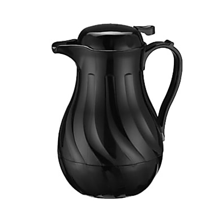 Winco Plastic Swirl Carafe, 42 Oz, Black