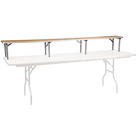 Flash Furniture Birchwood Bar Top Riser, 12"H x 11-3/4"W x 96"D, Natural/Silver