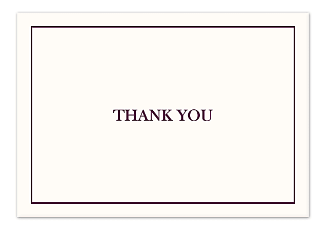 Lady Jayne Professional Thank You Cards With Envelopes 3 12 X 5 Purple Pack Of Cards Office Depot