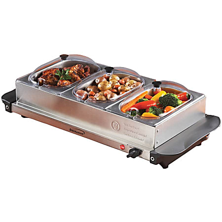 5 Qt. Dual Tray Stainless Steel Buffet Server Food Warmer