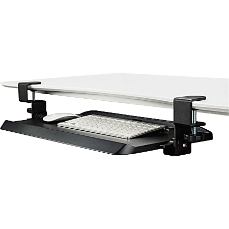 Kantek Clamp Mounted Tilting Keyboard Tray, 11.5"H x 5"W, Black