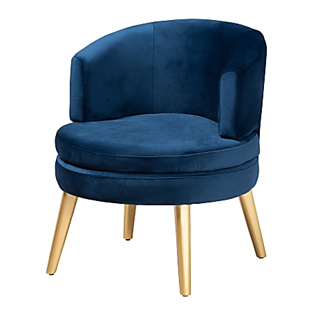 Baxton Studio Baptiste Accent Chair, Navy Blue
