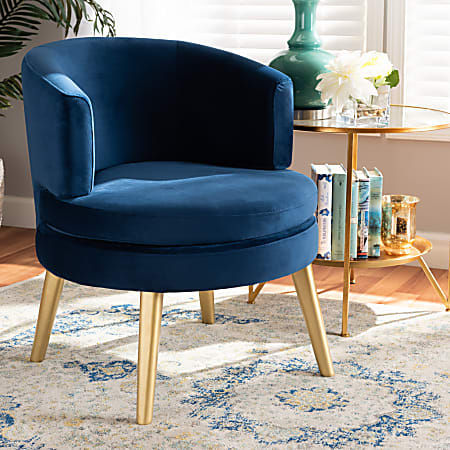 Navy blue slipper chair sale